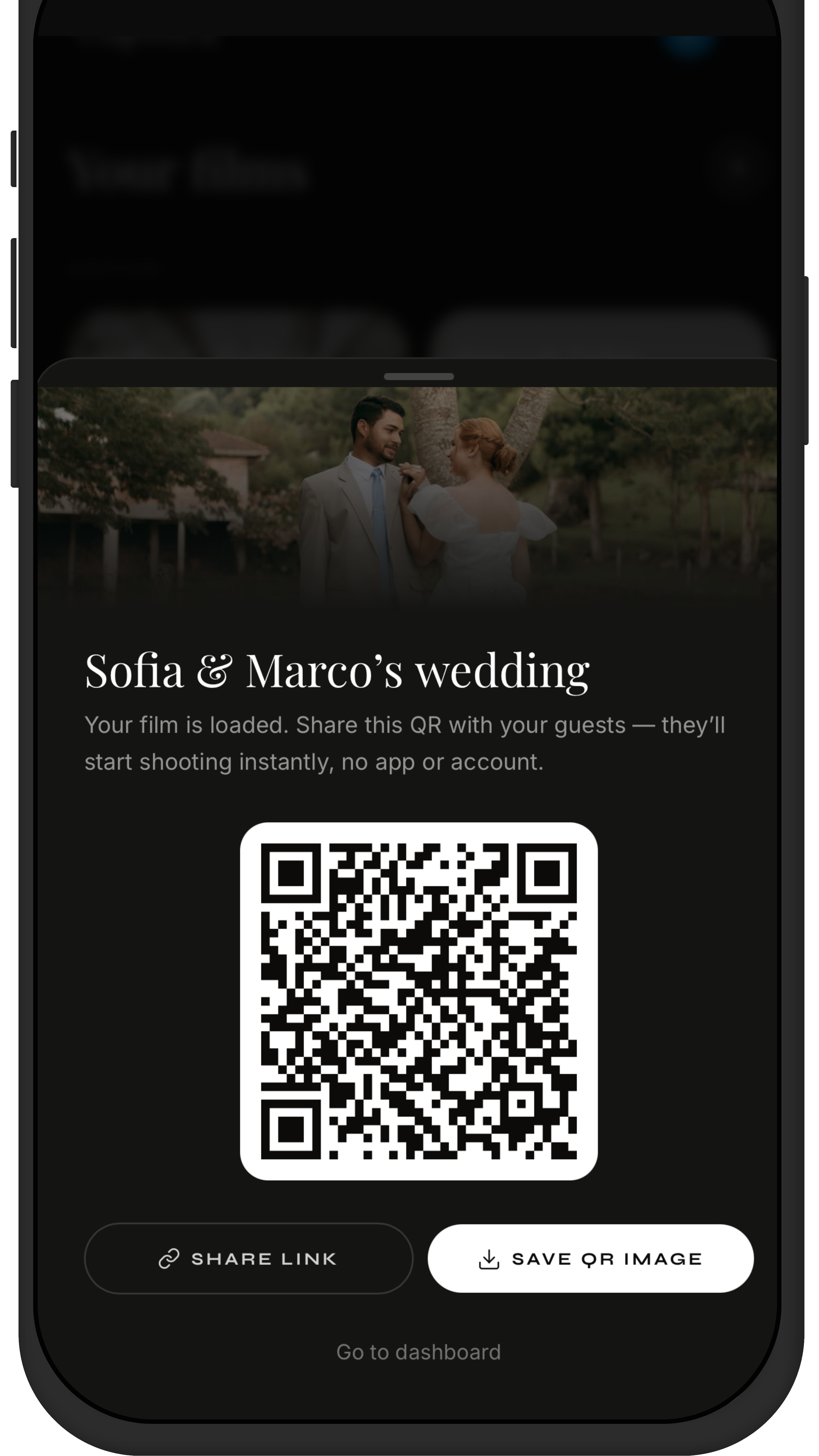 Share the QR code